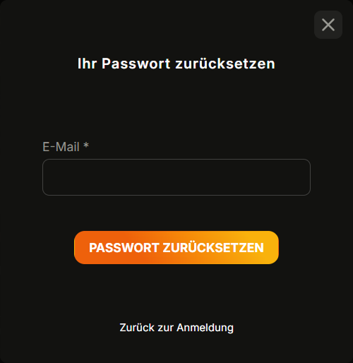 Passwort zurücksetzen per E-Mail